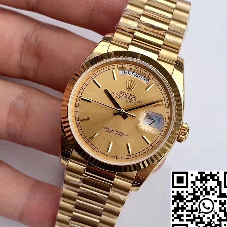 Factory Champagne M128238-0045 Day-Date EW Rolex Gold Dial Yellow 0323